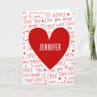 Carte personnalisée de la Saint-Valentin au cœur r