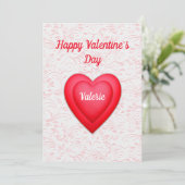 Carte personnalisée de la Saint-Valentin avec cœur (Debout devant)