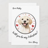 Carte personnalisée de la Saint-Valentin Labrador (Devant / Derrière)