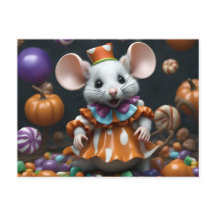 carte personnalisée de l'halloween de souris migno