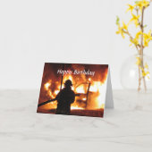 Carte personnalisée de pompier avec manche (Fleur jaune)