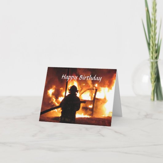 Carte personnalisée de pompier avec manche (Devant)