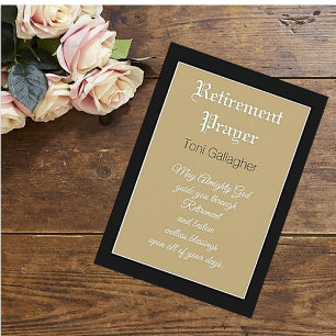 Carte personnalisée de prière de retraite unique