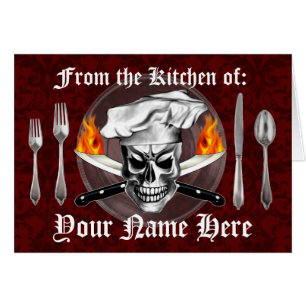 Carte personnalisée de recette de crâne de chef