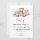 Carte personnalisée de remerciement Ourson (Devant)