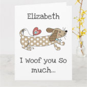 Carte personnalisée de Saint-Valentin pour chien s (Fleur jaune)