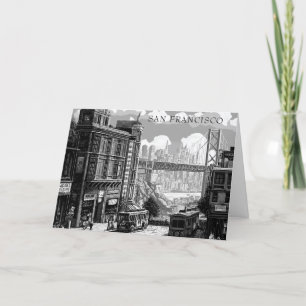 Carte personnalisée de San Francisco noir et blanc