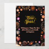 Carte personnalisée de vœux de Nouvel An  (Devant / Derrière)