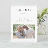 Carte personnalisée de voeux de vacances simples (Debout devant)