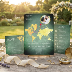 Carte personnalisée de voyage d'amour de mariage