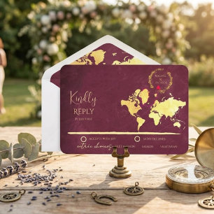 Carte personnalisée de voyage de noces d'amour