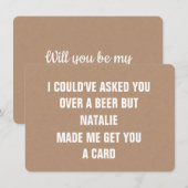 Carte personnalisée Demande de témoin drôle (Devant / Derrière)