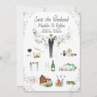Carte personnalisée d'itinéraire pour un mariage à