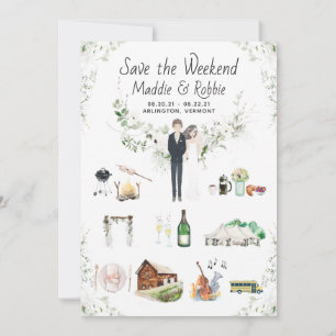 Carte personnalisée d'itinéraire pour un mariage à