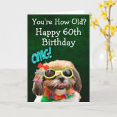 Carte personnalisée drôle de 60e anniversaire du c (Fleur jaune)