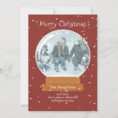 Carte personnalisée du Globe de neige de Noël (Devant)