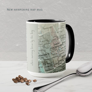 Carte personnalisée du New Hampshire Mug Coastal