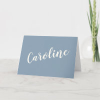 Carte personnalisée Dusty bleu minimaliste