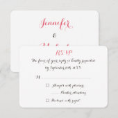Carte personnalisée élégante de réponse de mariage (Devant / Derrière)