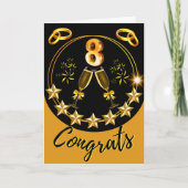 Carte personnalisée en bronze 8e anniversaire Coup (Devant)