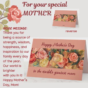Carte personnalisée Fête des mères Plus belle mama