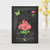 Carte personnalisée Fleur de naissance Août Craie (Fleur jaune)