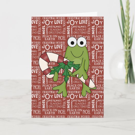 Carte personnalisée Frog Hoppy Holidays (Devant)