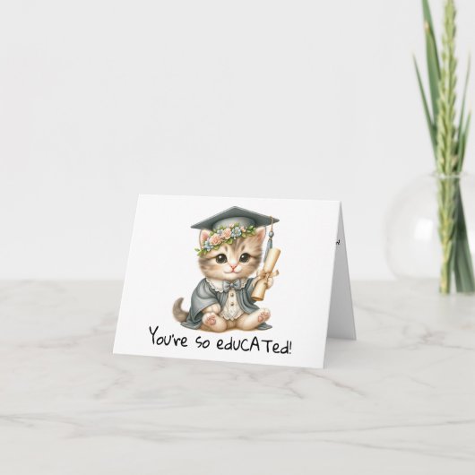 Carte personnalisée Funny Cat Graduation Card (Devant)