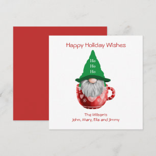 Carte personnalisée Gnome Red Green Holiday Wings