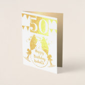 Carte personnalisée Gold 50e anniversaire (Devant)