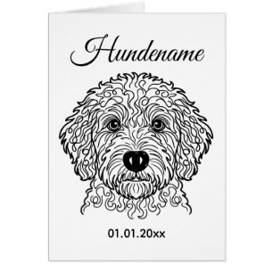 Carte personnalisée Goldendoodle Minimalist Line A
