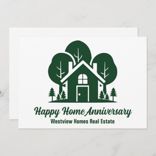 Carte personnalisée Green Forest House Real Estate (Devant / Derrière)