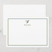 Carte personnalisée Green Humminbird Note (Devant / Derrière)