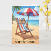Carte personnalisée Happy Beach Retirement (Fleur jaune)