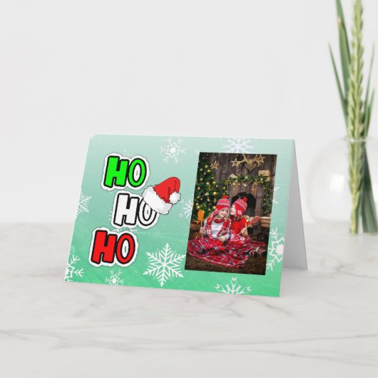 Carte personnalisée Ho HO Joyeux Noël (Devant)