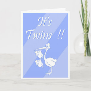 Carte personnalisée "It's Twins!!" (Boys)