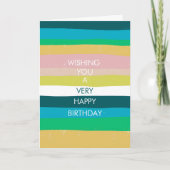 Carte personnalisée Joyeux Anniversaire rayures si (Devant)