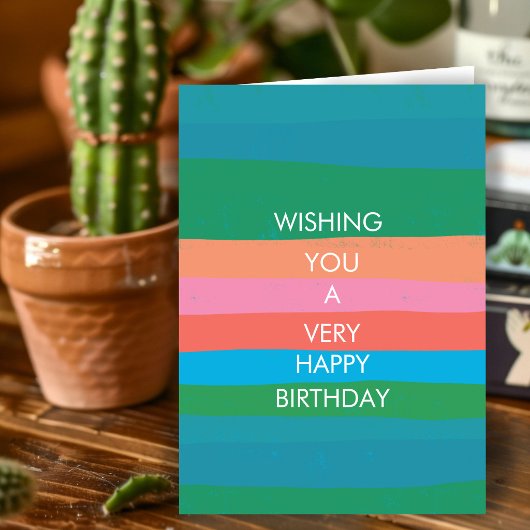 Carte personnalisée Joyeux Anniversaire rayures si
