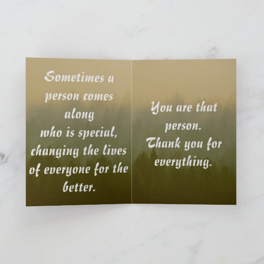 Carte personnalisée Merci Nature Red Rock Lichen (Intérieur)