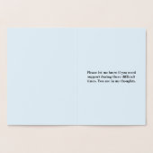 Carte personnalisée "Mes condoléances..." (Intérieur)