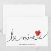 Carte personnalisée moderne minimaliste Valentine  (Devant / Derrière)