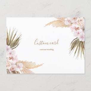 Carte personnalisée Pampas grass boho