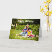 Carte personnalisée. Photo Paysage. (Fleur jaune)