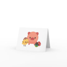 Carte PERSONNALISÉE Piglet et poussin pour bébés (