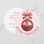 Carte personnalisée Pink Joyeux Noël (Devant / Derrière)