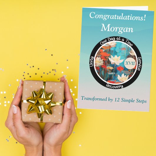 Carte personnalisée pour anniversaire de sobriété