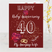 Carte personnalisée pour le 40e anniversaire de Ru (Fleur jaune)