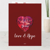 Carte personnalisée pour le 40e anniversaire de Ru (Dos)