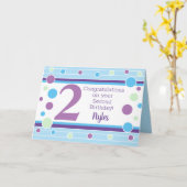 Carte personnalisée pour le deuxième anniversaire  (Fleur jaune)