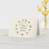 Carte personnalisée pour les colibris de retraite (Fleur jaune)